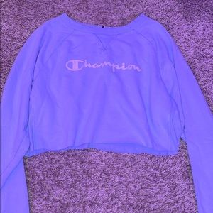 Light Blue Champion Crop Top